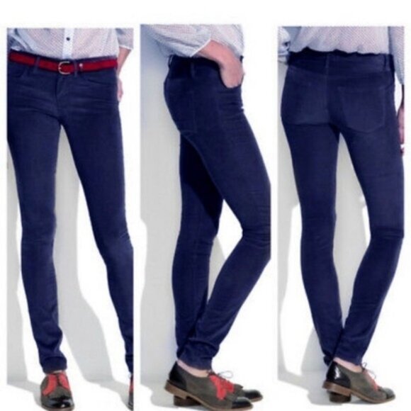 MADEWELL Skinny Navy Blue Stretch Corduroy Pants- Size 26 x 32‎ - Picture 1 of 11